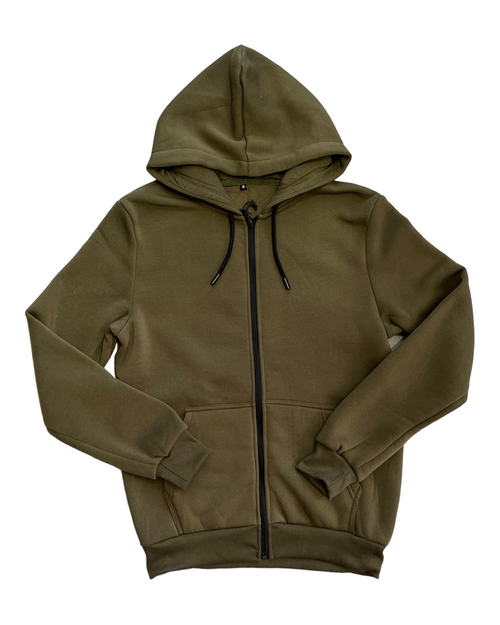 Sudadera básica de algodón con cremallera