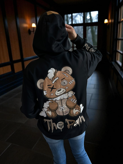 Sudadera de oso con cremallera