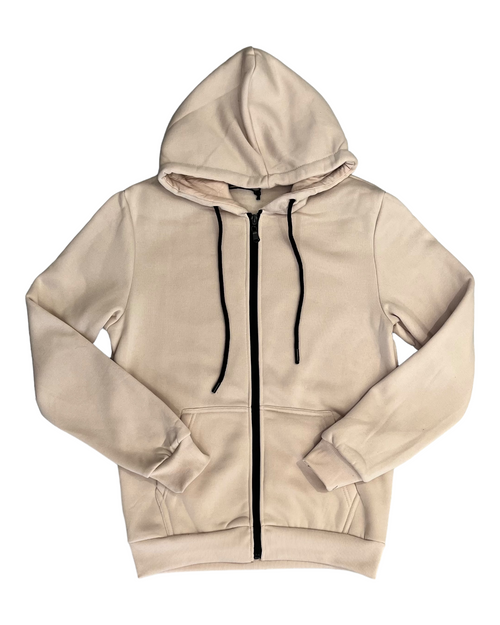Sudadera básica de algodón con cremallera