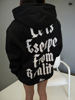 Sudadera con cremallera con estampado en la espalda