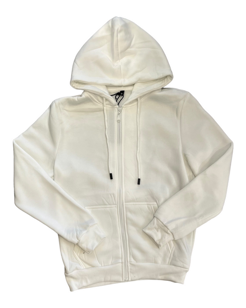 Sudadera básica de algodón con cremallera