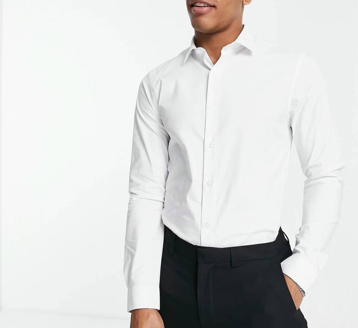 Camisa de algodón elástico