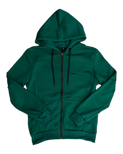 Sudadera básica de algodón con cremallera