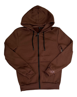 Sudadera básica de algodón con cremallera