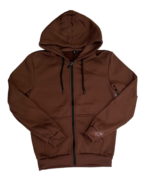 Sudadera básica de algodón con cremallera